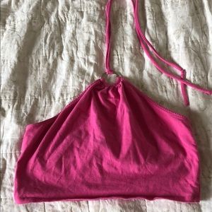 FOREVER 21 BABY PINK CROPPED HALTER TOP
